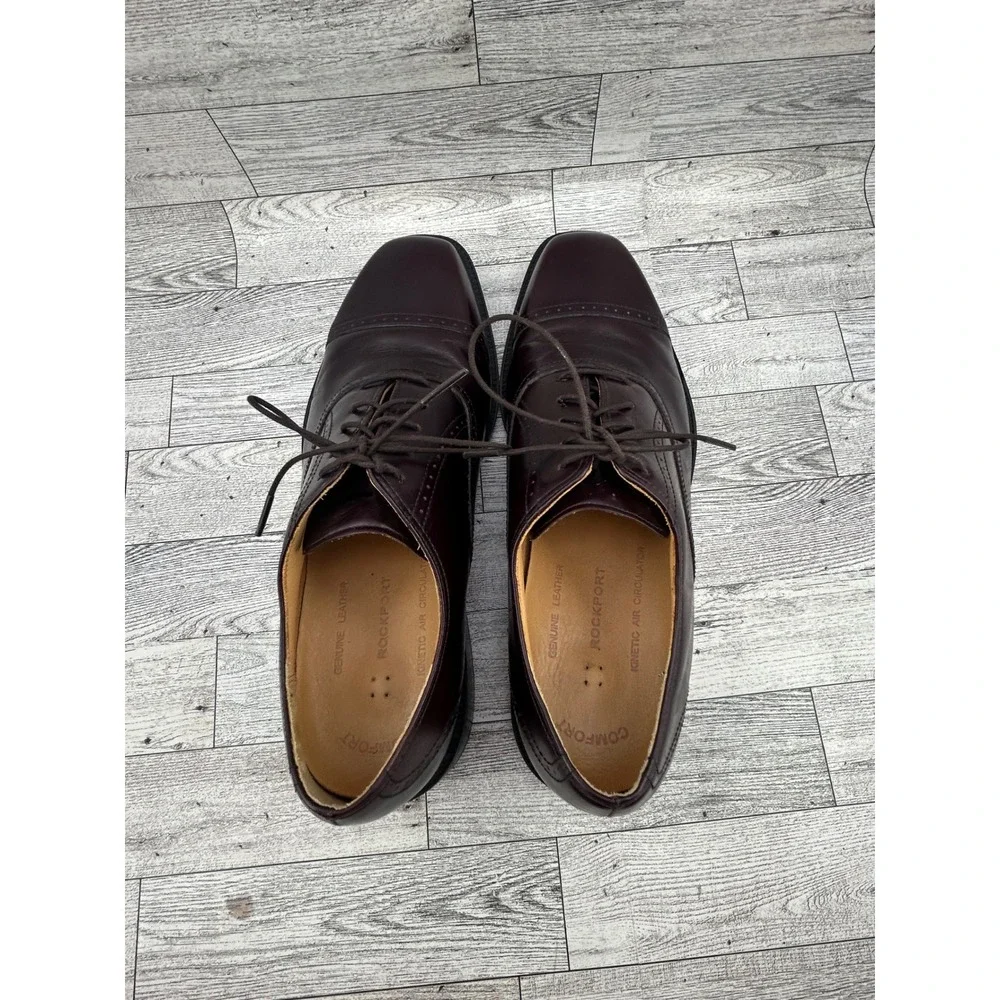 Rockport Mens APM1141E Leather Dress Shoes Oxfords Burgundy Size‎ 9M